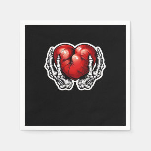 Skeleton Hands Hearts - Cute Halloween Napkin