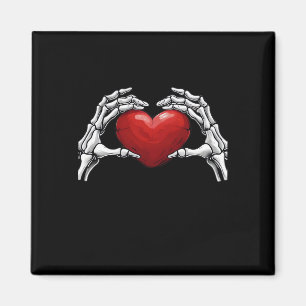 Skeleton Hands Holding A Red Heart Design Classic Magnet