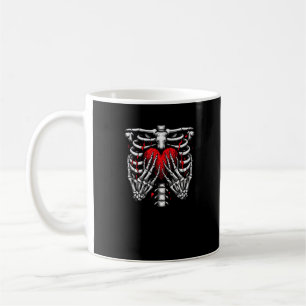 Skeleton Hands Holding Heart Halloween Costume Fun Coffee Mug