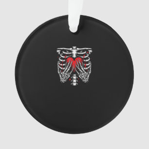 Skeleton Hands Holding Heart Halloween Costume Fun Ornament