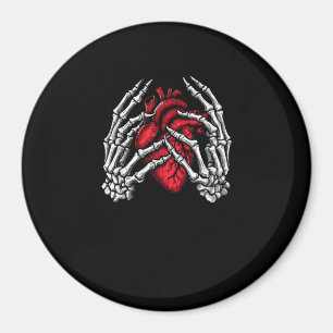 Skeleton Hands Holding Heart Halloween Costume Magnet
