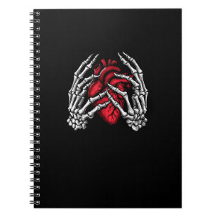 Skeleton Hands Holding Heart Halloween Costume Notebook