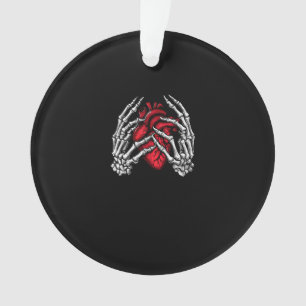 Skeleton Hands Holding Heart Halloween Costume  Ornament