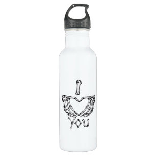 Skeleton Hands Making A Heart  710 Ml Water Bottle