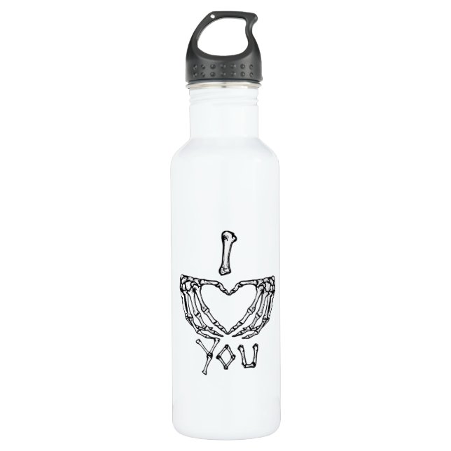 Skeleton Hands Making A Heart  710 Ml Water Bottle (Front)
