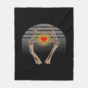 Skeleton Hands Making A Heart Classic Fleece Blanket