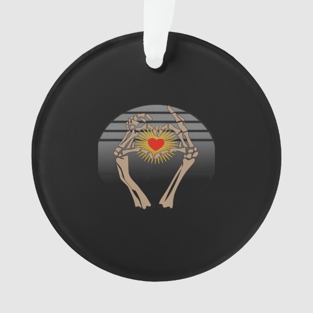 Skeleton Hands Making A Heart Classic Ornament (Front)