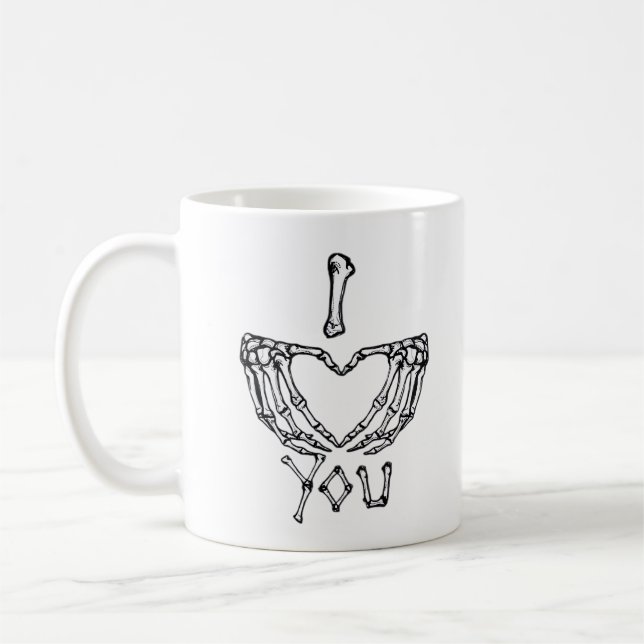 Skeleton Hands Making A Heart  Coffee Mug (Left)