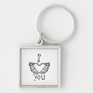 Skeleton Hands Making A Heart  Key Ring