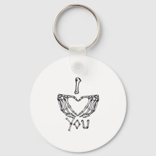 Skeleton Hands Making A Heart Subtle Expression Key Ring