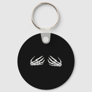Skeleton Hands Over Breast Amazing Halloween Costu Key Ring