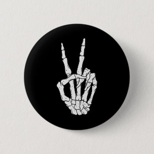 Skeleton Hands Peace Sign Love Halloween Costume 6 Cm Round Badge