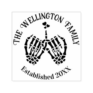 Skeleton Hands Pinky Swear #2 Family Name Date Est Self-inking Stamp
