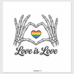 Skeleton Hands Rainbow Heart Love Is Love Shirt_1