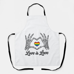 Skeleton Hands Rainbow Heart Love Is Love Shirt_1 Apron