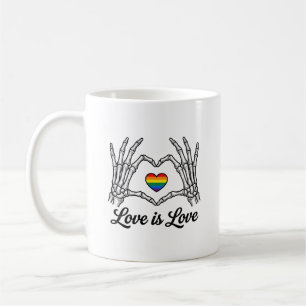 Skeleton Hands Rainbow Heart Love Is Love Shirt_1 Coffee Mug