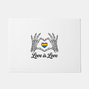 Skeleton Hands Rainbow Heart Love Is Love Shirt_1 Doormat