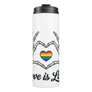 Skeleton Hands Rainbow Heart Love Is Love Shirt_1 Thermal Tumbler