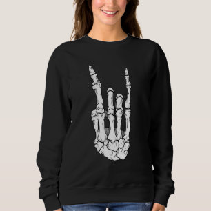Skeleton Hands Rock N Roll Music Heavy Rock Sweatshirt