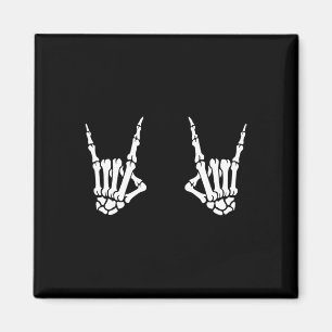 Skeleton Hands Rocker Rock On Rock Star Magnet