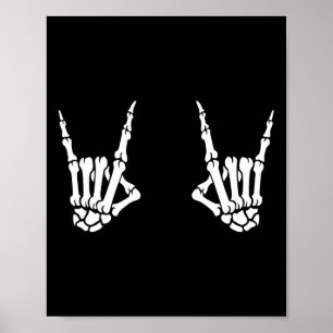 Skeleton Hands Rocker Rock On Rock Star  Poster