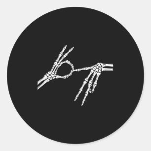Skeleton Hands Six Seven 6 7 Halloween Costume Men Classic Round Sticker