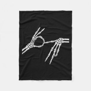 Skeleton Hands Six Seven 6 7 Halloween Costume Men Fleece Blanket