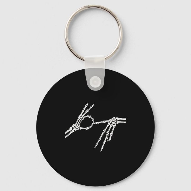 Skeleton Hands Six Seven 6 7 Halloween Costume Men Key Ring (Front)