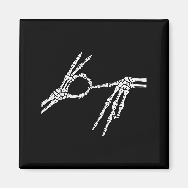 Skeleton Hands Six Seven 6 7 Halloween Costume Men Magnet (Front)