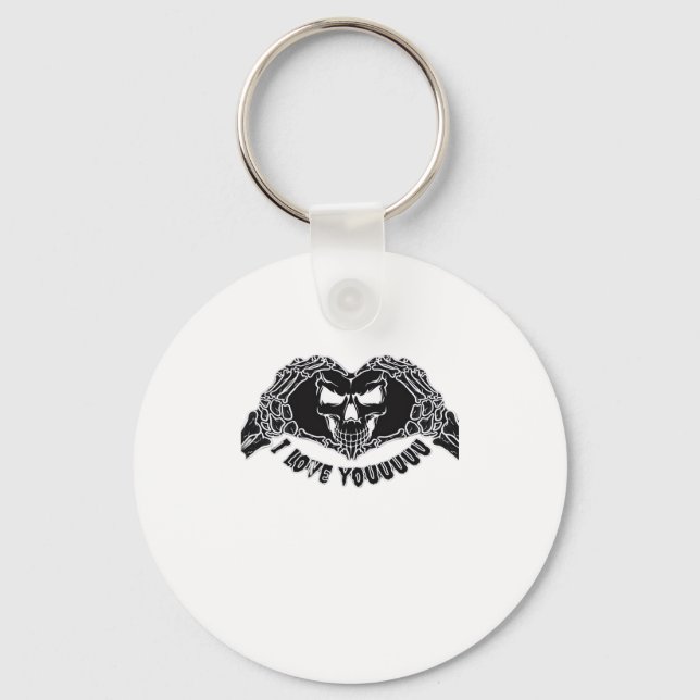Skeleton Hands Skull, Halloween Design For Backgro Key Ring (Front)