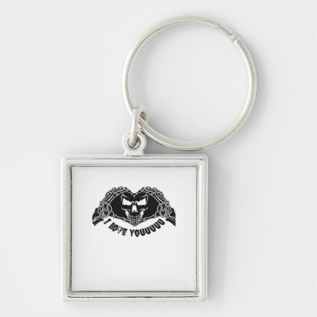 Skeleton Hands Skull, Halloween Design For Backgro Key Ring (Front)