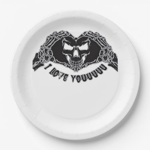 Skeleton Hands Skull, Halloween Design For Backgro Paper Plate