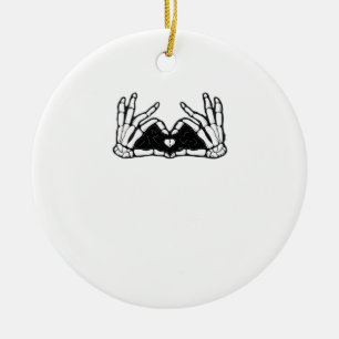 Skeleton Hands The Of A Heart  Ceramic Ornament