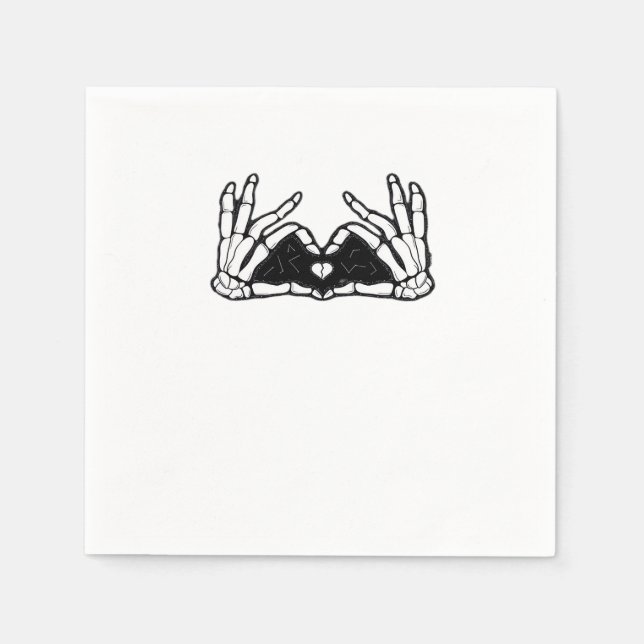 Skeleton Hands The Of A Heart  Napkin (Front)