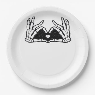 Skeleton Hands The Of A Heart Paper Plate