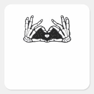 Skeleton Hands The Of A Heart Square Sticker