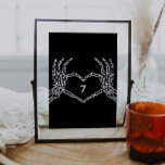 Skeleton Hands Till Death Wedding Table Numbers<br><div class="desc">This is a gothic inspired wedding table number featuring skeleton hands and a moody dark design. Edit most wording   ALL colours to make this moody wedding program fit your event needs   personal style. Select "personalise this template" to see all editing options :)</div>
