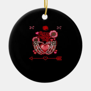 Skeleton Hands Valentines Day Classic Ceramic Ornament