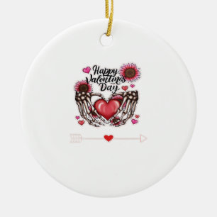 Skeleton Hands Valentines Day Classic Ceramic Ornament