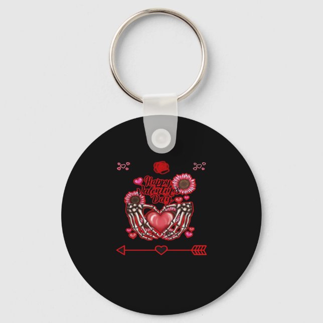 Skeleton Hands Valentines Day Classic Key Ring (Front)