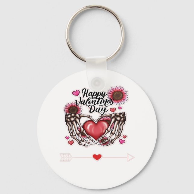 Skeleton Hands Valentines Day Classic Key Ring (Front)