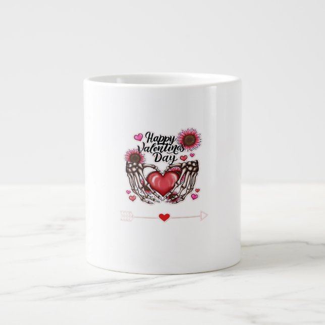 Skeleton Hands Valentines Day Classic Large Coffee Mug (Front)