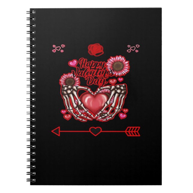 Skeleton Hands Valentines Day Classic Notebook (Front)