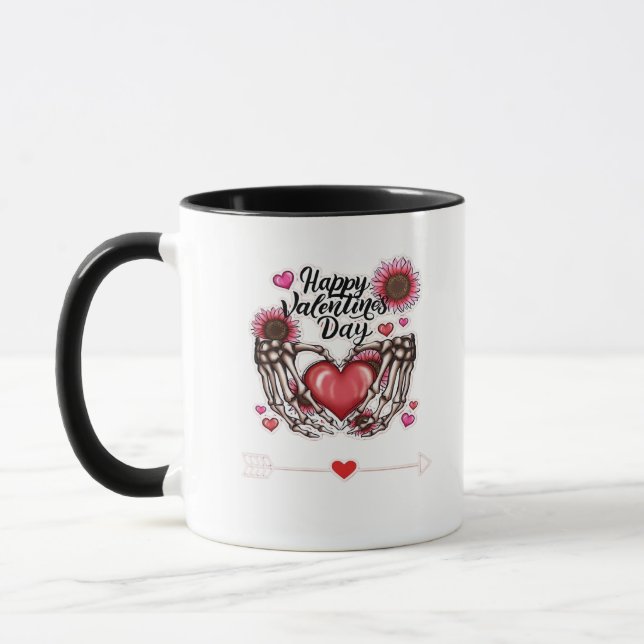 Skeleton Hands Valentines Day Classic Style Mug (Left)