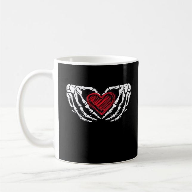 Skeleton Hands With Heart Classic Coffee Mug (Left)