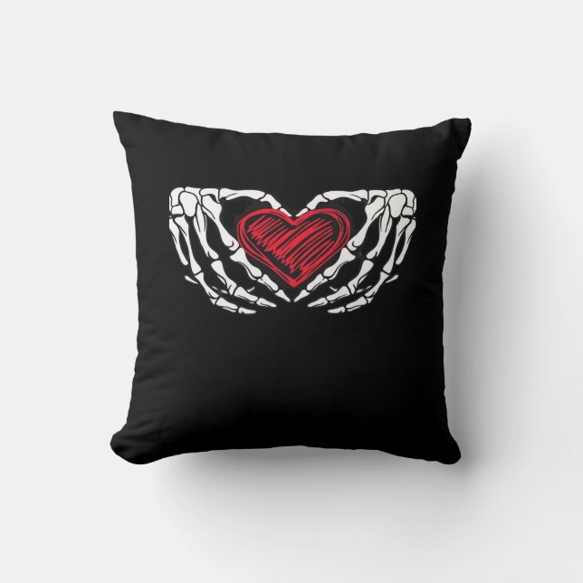 Skeleton Hands With Heart Classic Cushion (Front)