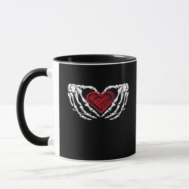 Skeleton Hands With Heart Classic Mug (Left)