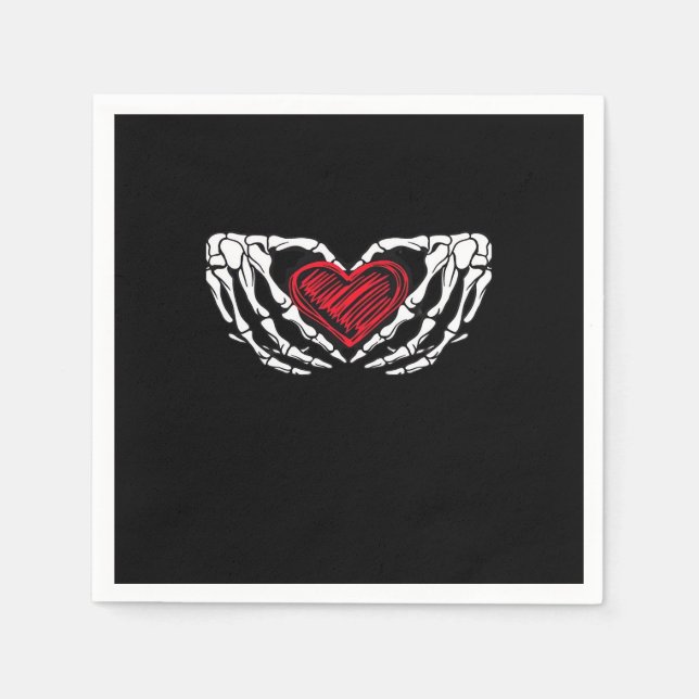 Skeleton Hands With Heart Classic Napkin (Front)