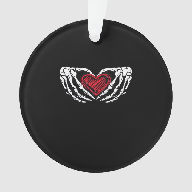 Skeleton Hands With Heart Classic Ornament (Front)