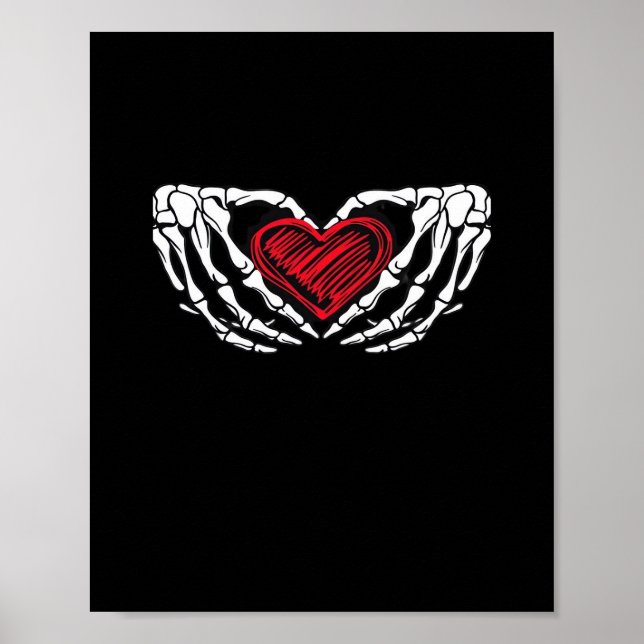 Skeleton Hands With Heart Classic Poster (Front)